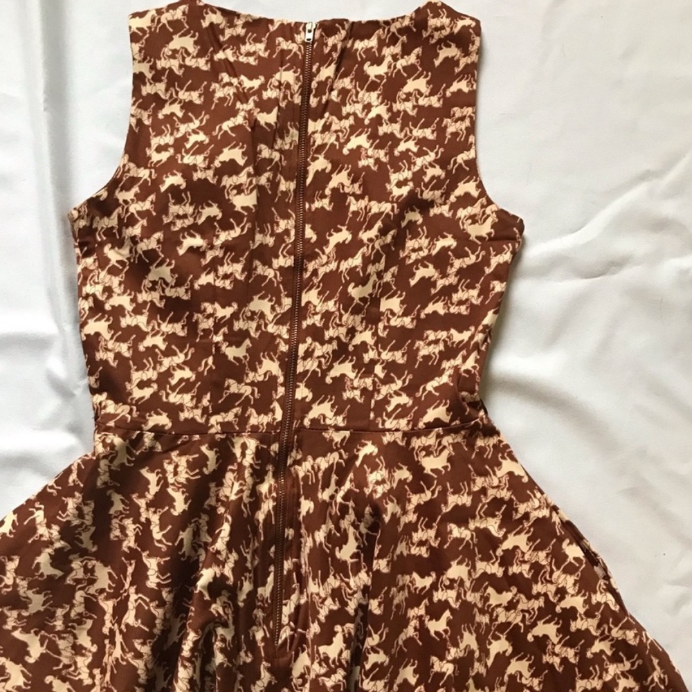 Closet Brown and White Patterned Mini Dress - Picture 4 of 7